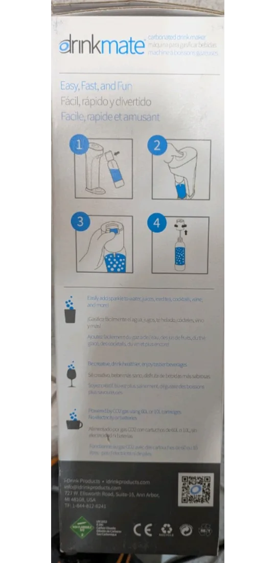 BNIB Drinkmate Carbonated Drink Maker - SodaStream Compatible image indicator(3)