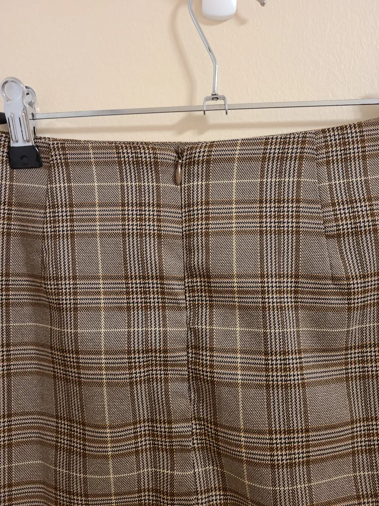 Brown Plaid Blazer&Skirt Set image indicator(9)