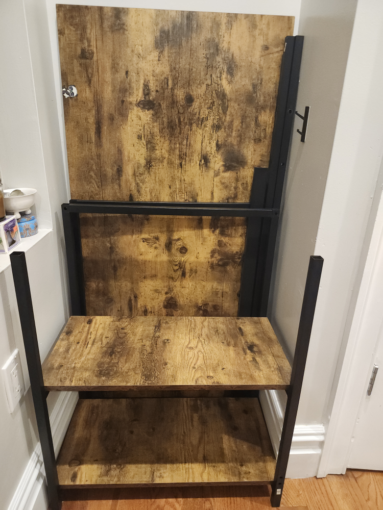 Rustic Brown Computer Desk with Shelves - photo 4