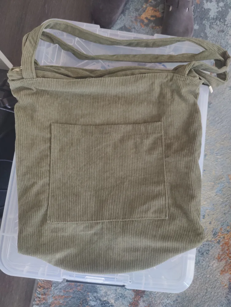 Olive Green Corduroy Tote Bag thumbnail