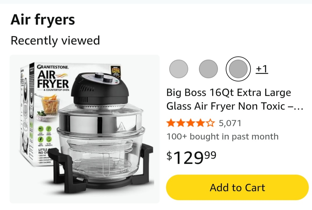 Big Boss 16Qt Extra Large Glass Air Fryer - photo 3