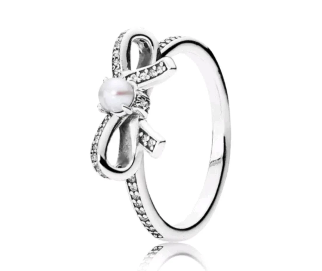 Pandora Pearl Bow Ring 🇨🇦 thumbnail