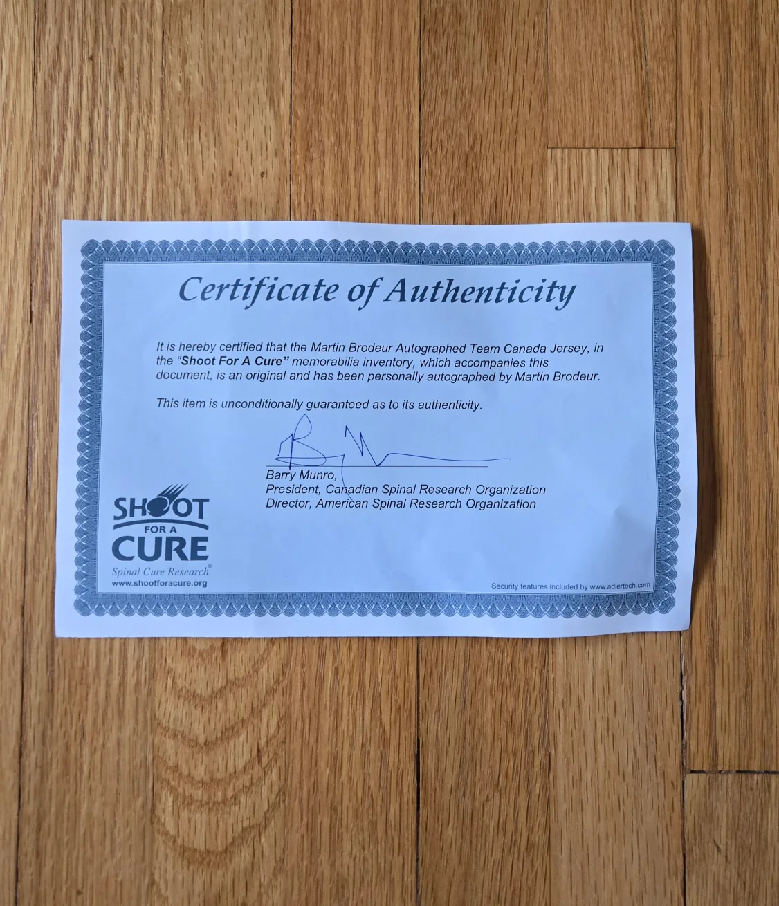 Martin Brodeur Autographed Team Canada Hockey Jersey image indicator(2)