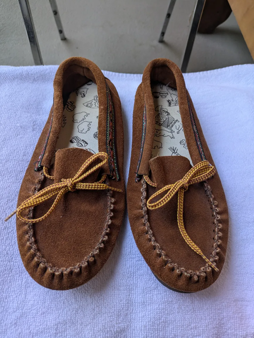 Moccasin Slippers - Brown & Black thumbnail