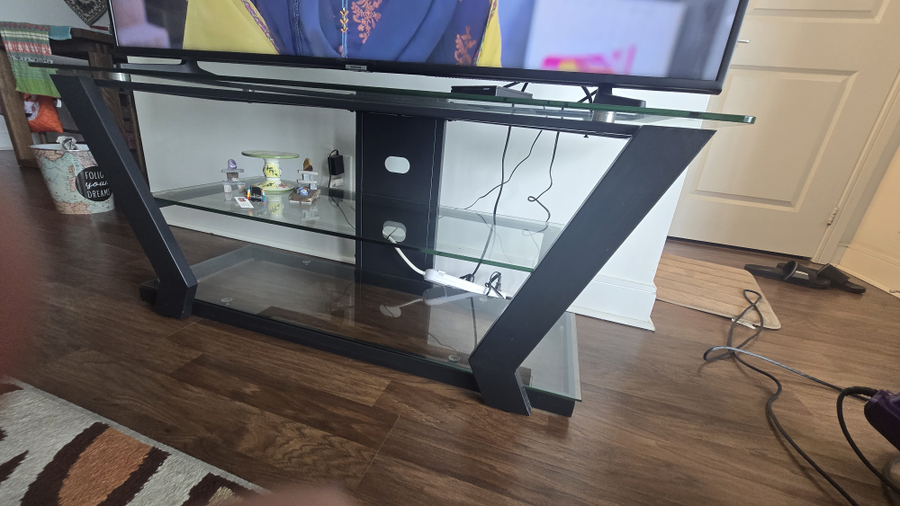 Black Glass TV Stand - photo 2