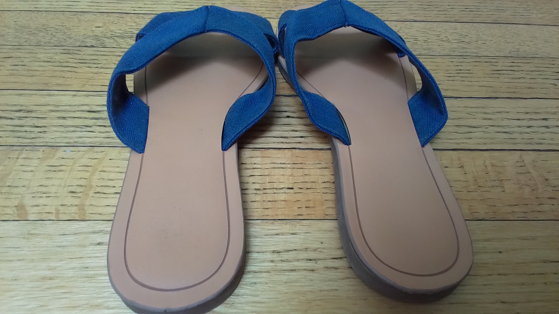 Charlize Blue Denim Cross Strap Sandals - Size 8 - photo 2