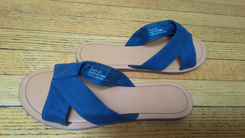 Charlize Blue Denim Cross Strap Sandals - Size 8 - photo 3