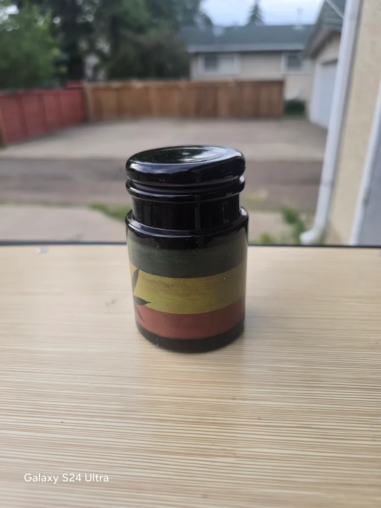 Glass Jar with Leaf Design thumbnail