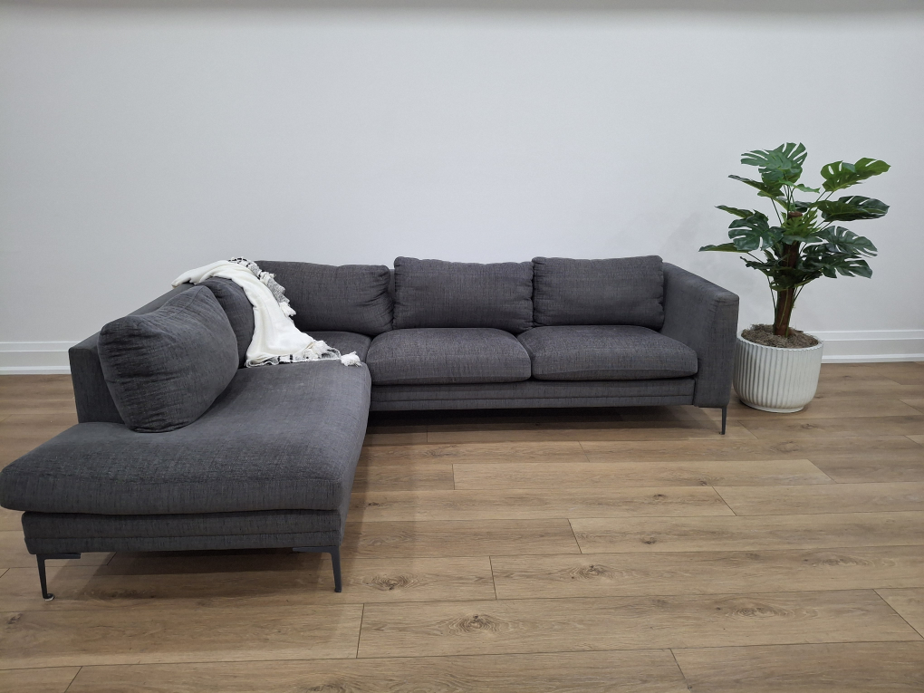 Grey Sectional Sofa with Chaise Lounge - photo 5