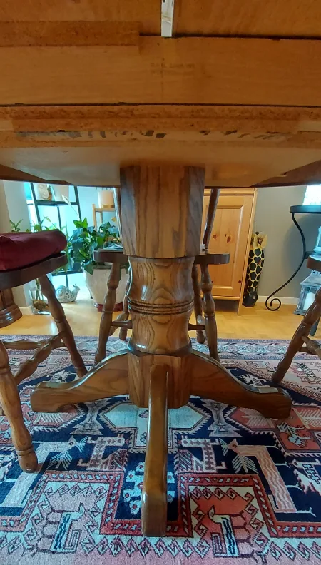 Vintage Oak expandable Dining Table with 4 Chairs image indicator(3)