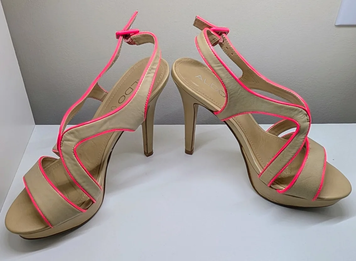Aldo Beige Heels with Pink Trim - Size 6 image indicator(4)