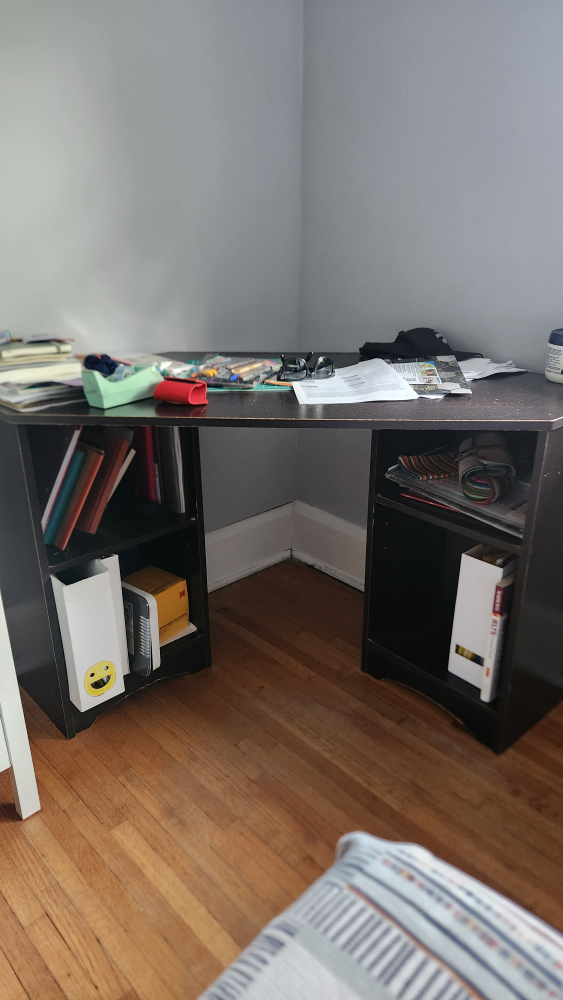 Corner Desk with Shelves