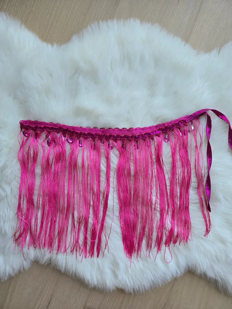 Pink Fringed Skirt with Beads thumbnail