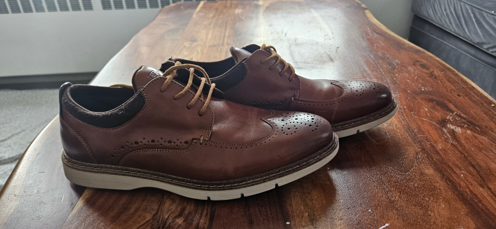 Brown Leather Wingtip Dress Shoes - photo 2
