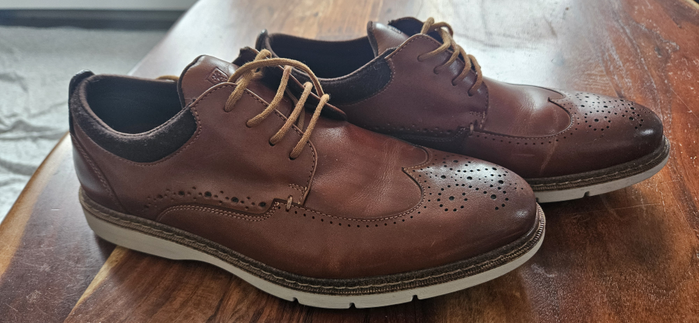 Brown Leather Wingtip Dress Shoes - photo 4