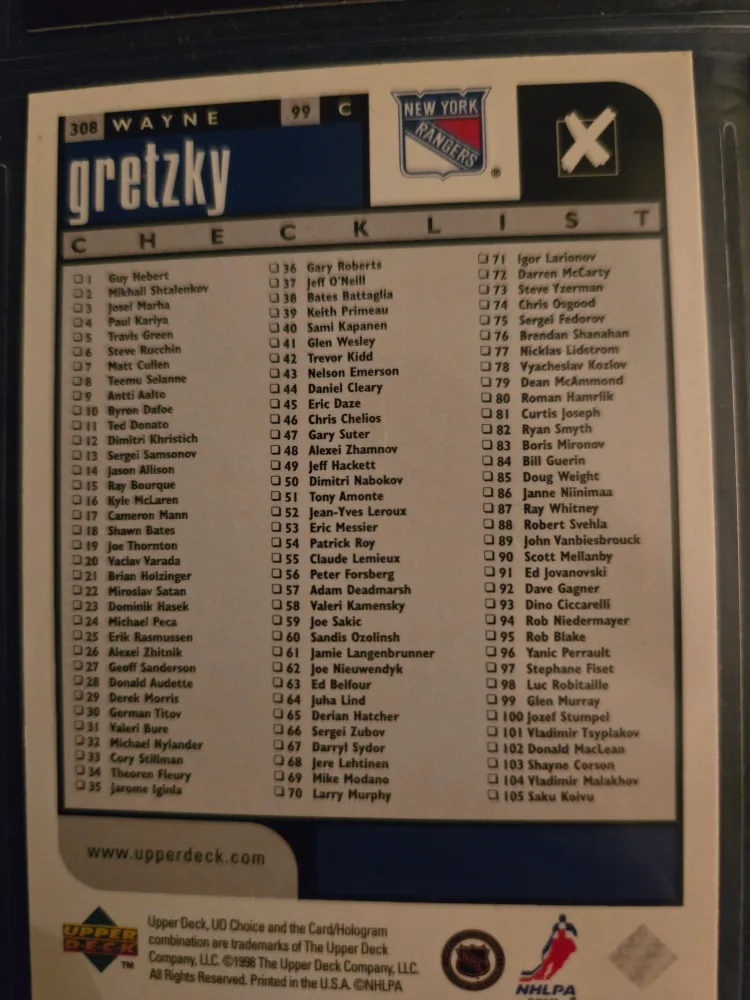 Wayne Gretzky Upper Deck Hockey Card image indicator(2)