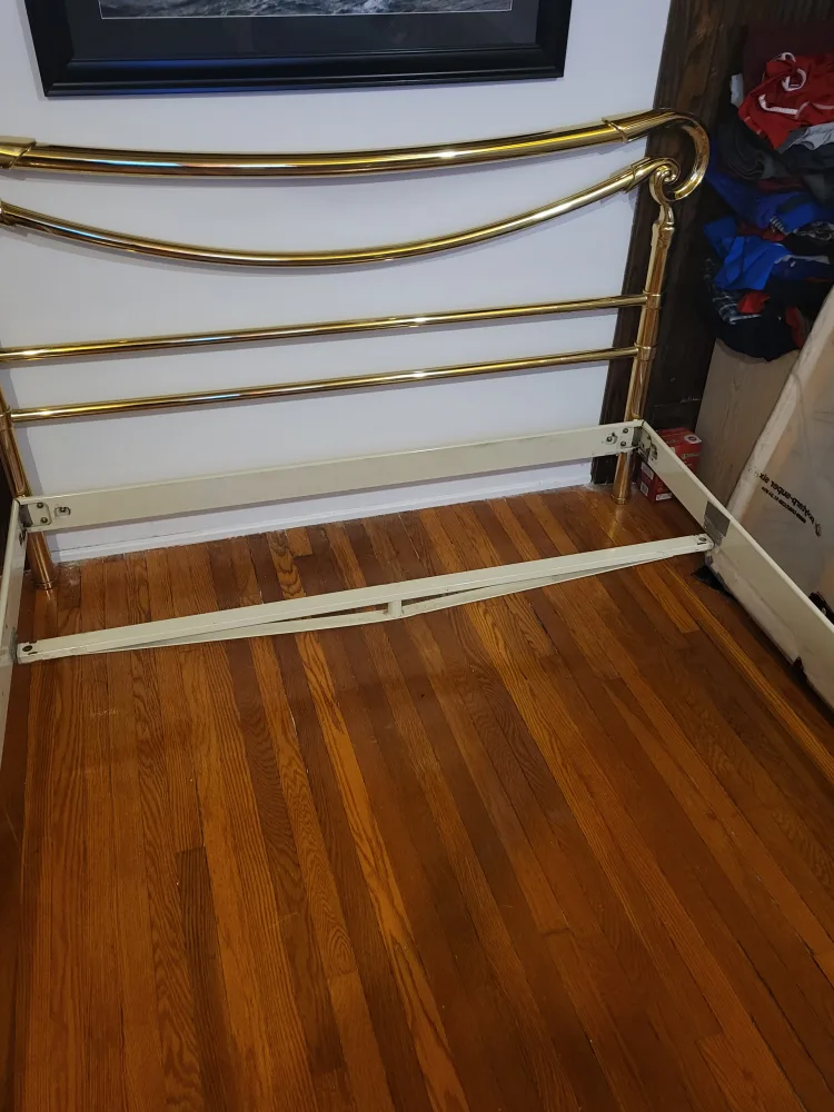 Gold & White Metal Bed Frame thumbnail