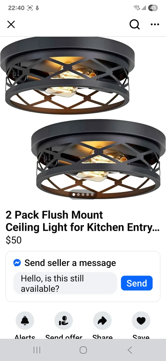 2 Pack Flush Mount Ceiling Light for Kitchen Entry thumbnail