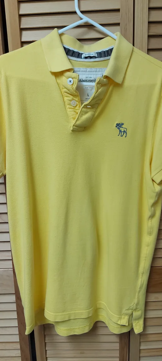 Abercrombie Yellow Polo Shirt - Size L thumbnail