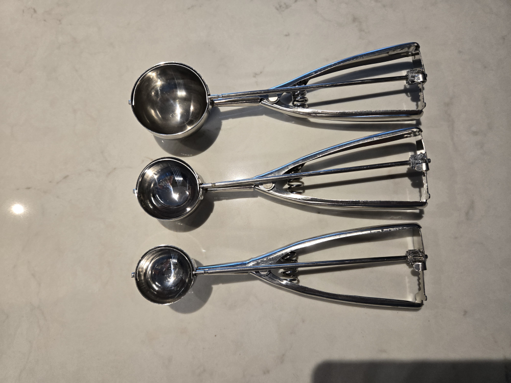 Set of 3 Stainless Steel Cookie/Ice Cream Scoops - photo 2