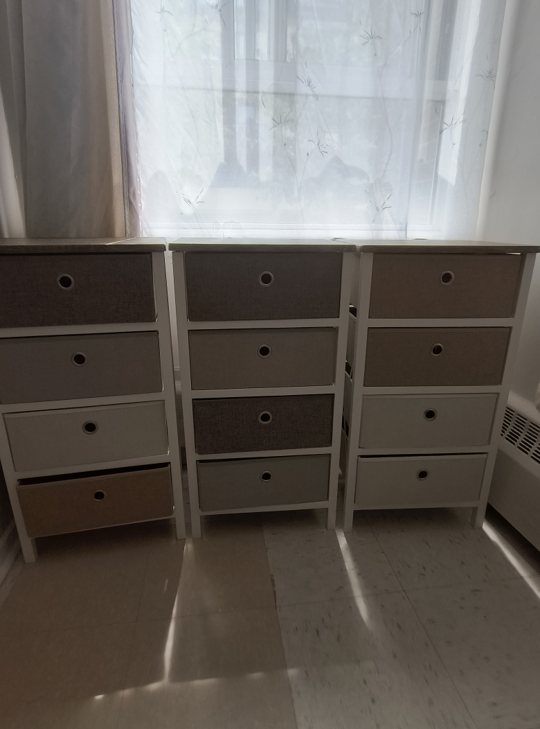 3 Drawer Chests with fabric drawers - Great Condition!