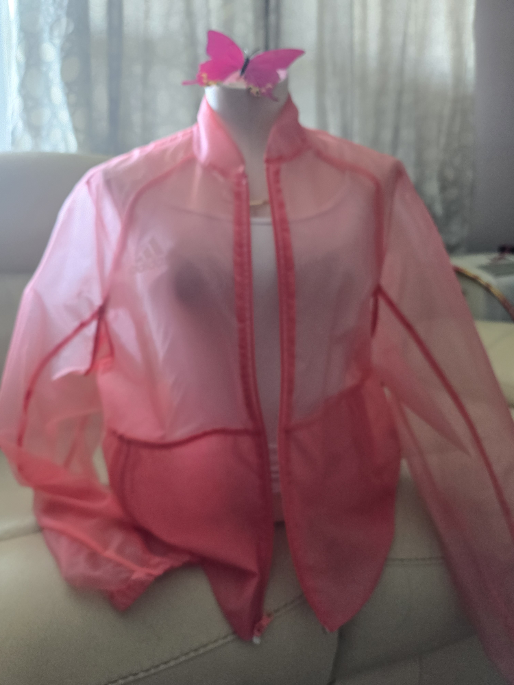 Adidas Pink Sheer Windbreaker Jacket