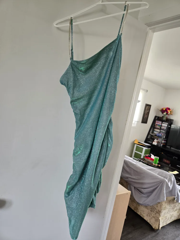 Sparkly Green Party Dress thumbnail