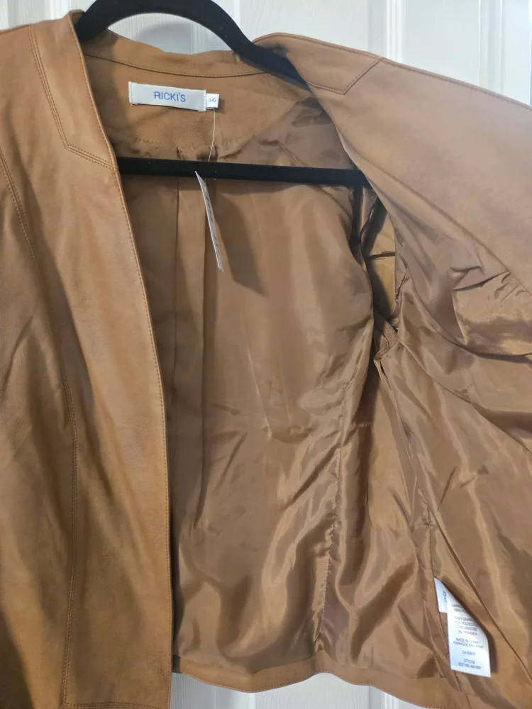 Ricki's Brown Faux Leather Jacket - Size L image indicator(5)