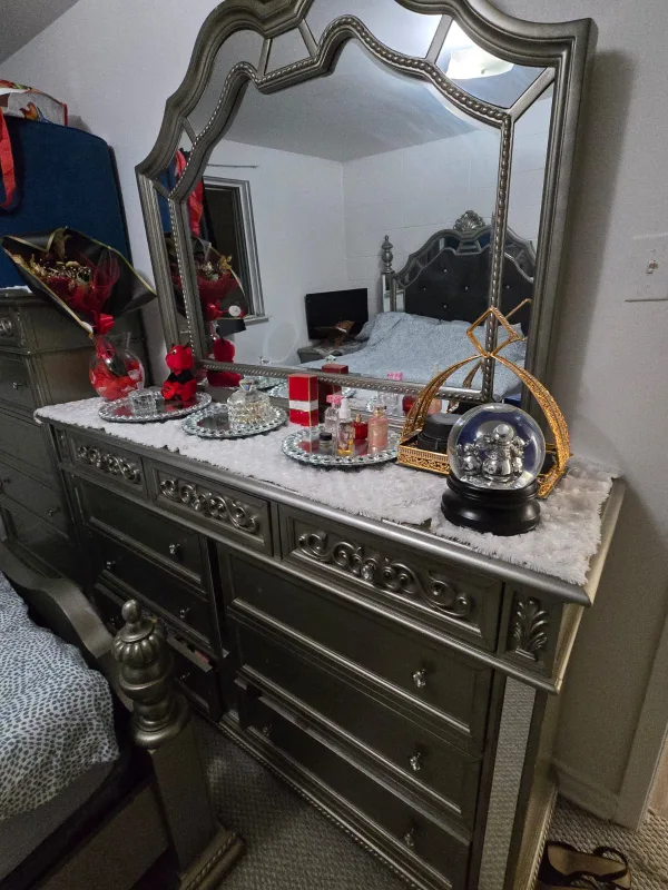 Silver Dresser with Mirror thumbnail