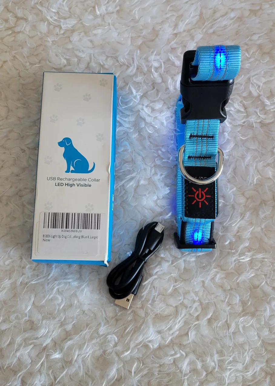 New BSEEN Blue Light Up Dog Collar - Large image indicator(9)