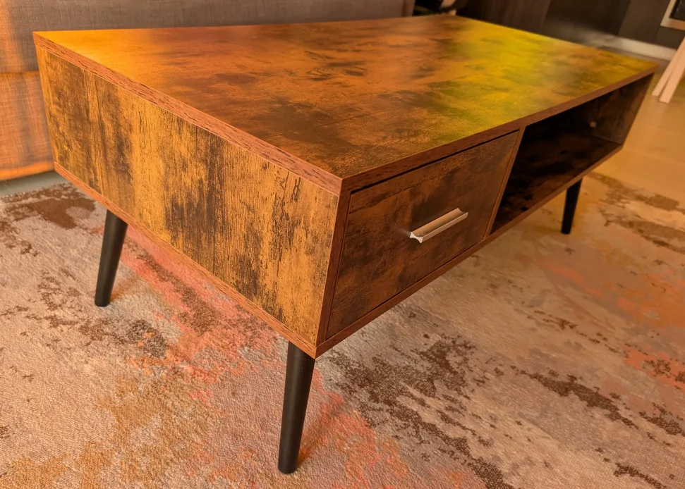 Brown Wooden Coffee Table with Storage thumbnail