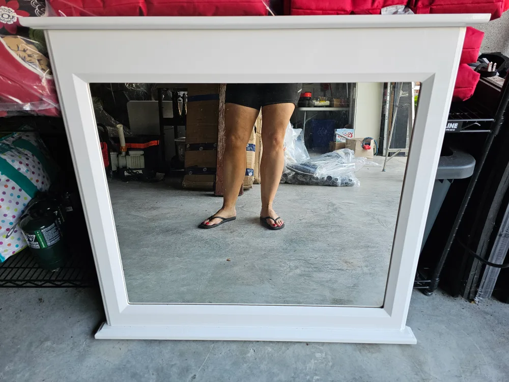 White Framed Mirror thumbnail