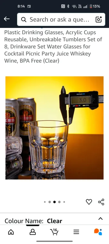 Acrylic Drinking Glasses, Clear image indicator(2)