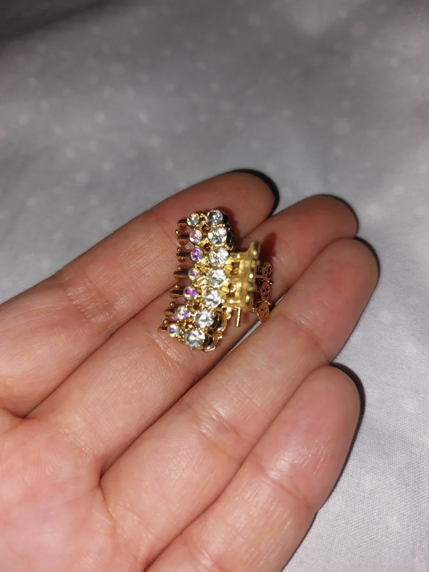 Gold Rhinestone Hair Claw Clip image indicator(2)
