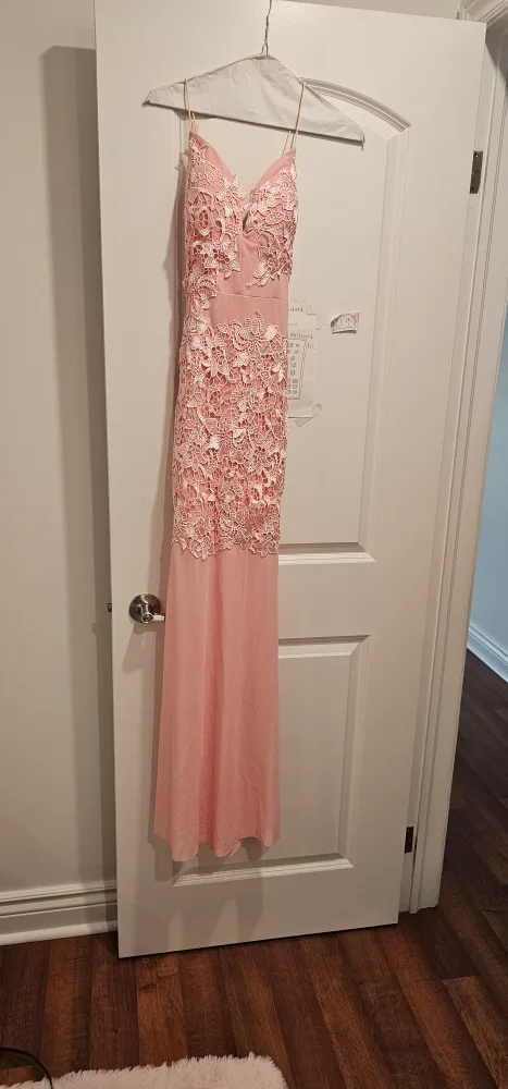 Pink Lace Formal Dress thumbnail