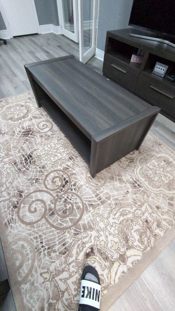 Dark Grey Coffee Table with Shelf