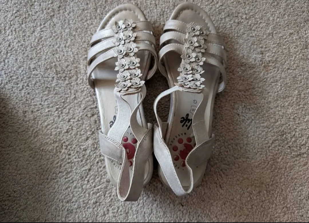 Sandals with Heels - Gold Glitter - Relife - size 5 image indicator(4)