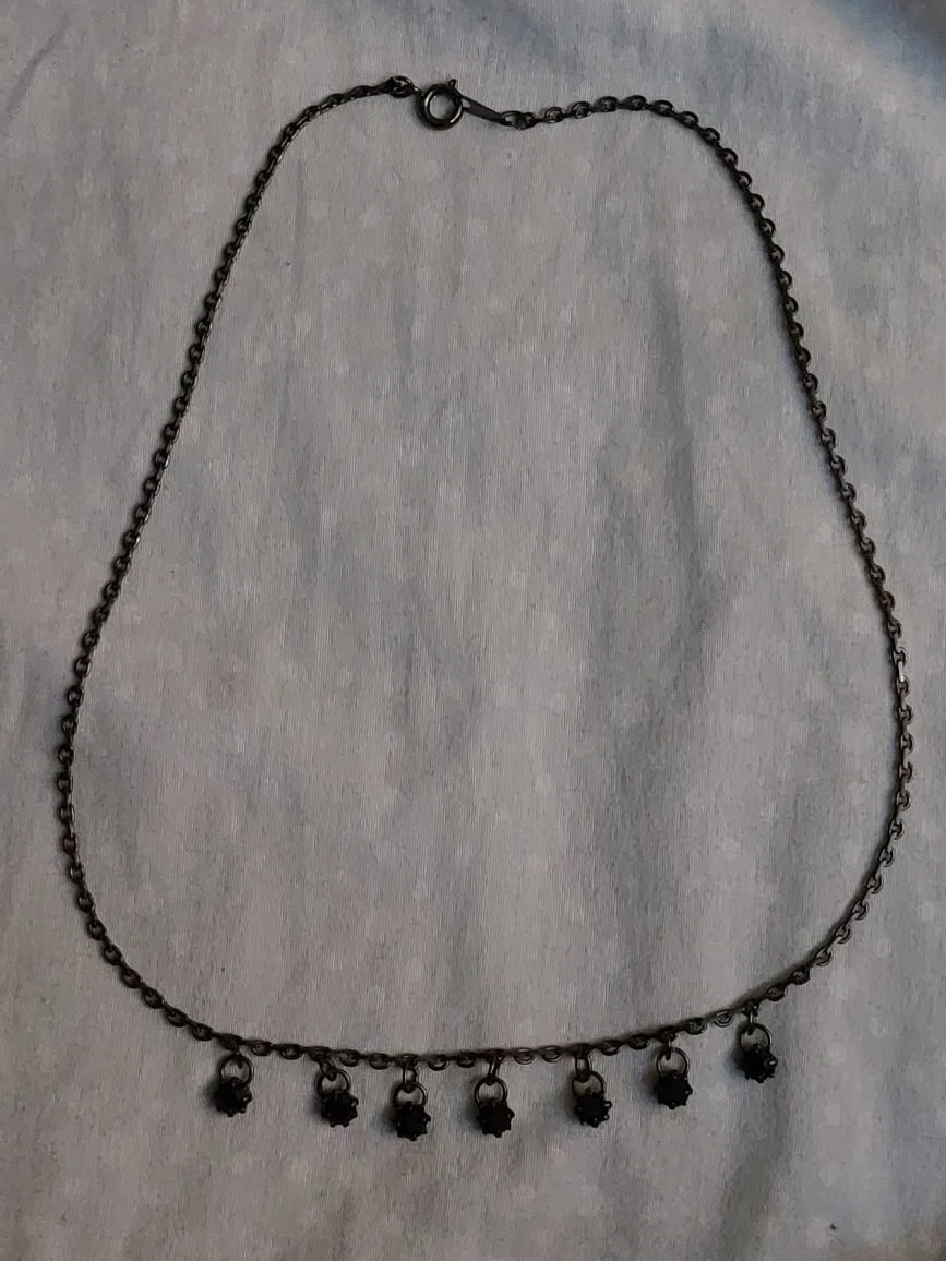 Black Stone Dangle Necklace thumbnail