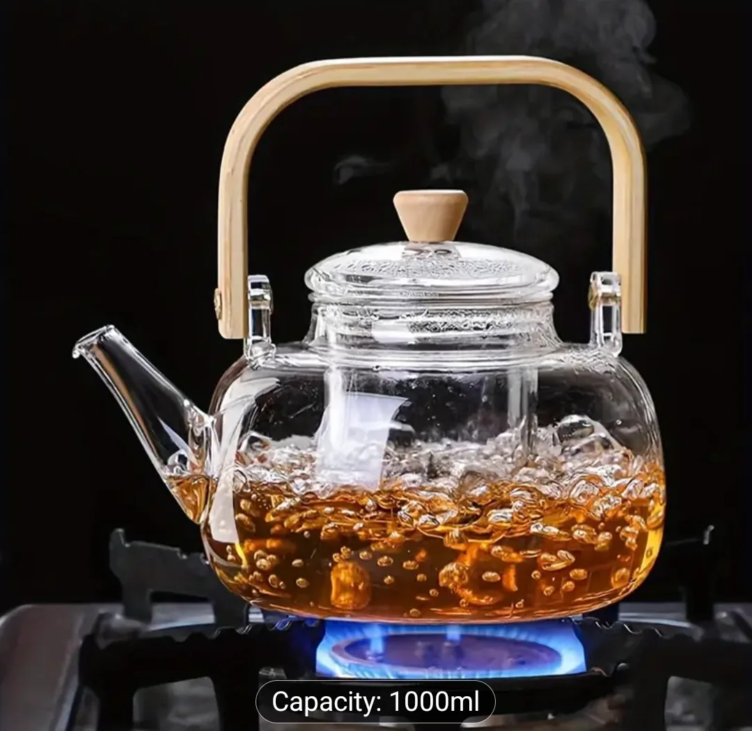 Glass Teapot with Bamboo Handle - thumbnail