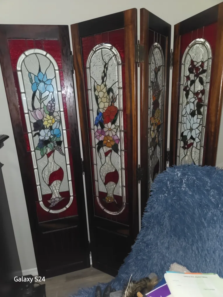 Stained Glass Folding Screen Room Divider thumbnail