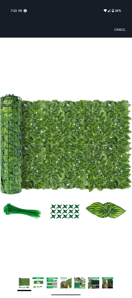Artificial Ivy Leaf Fence Privacy Screen - 40x240in thumbnail