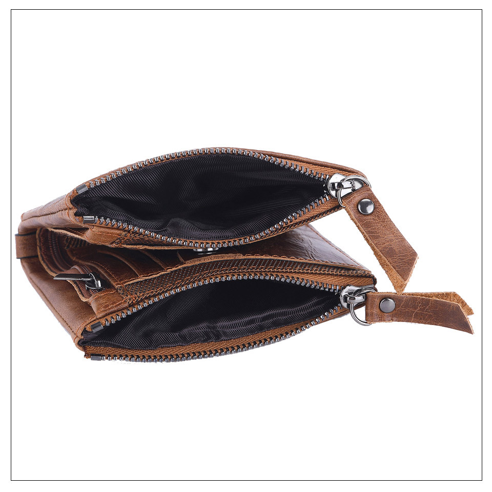 Brown Leather Wallet with Zipper - photo 3