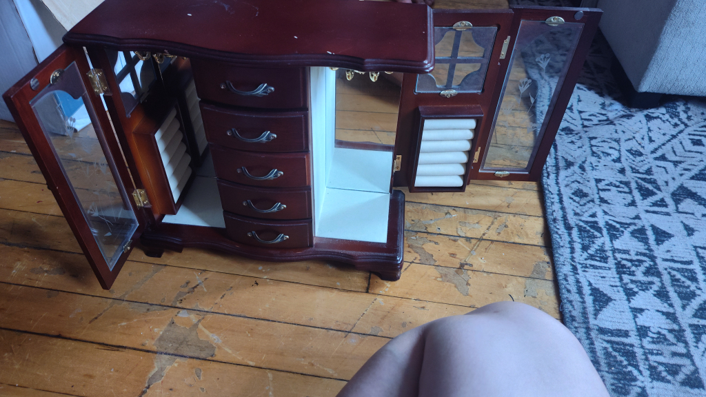 Jewelry Box Cabinet, Dark Brown Wood - photo 2