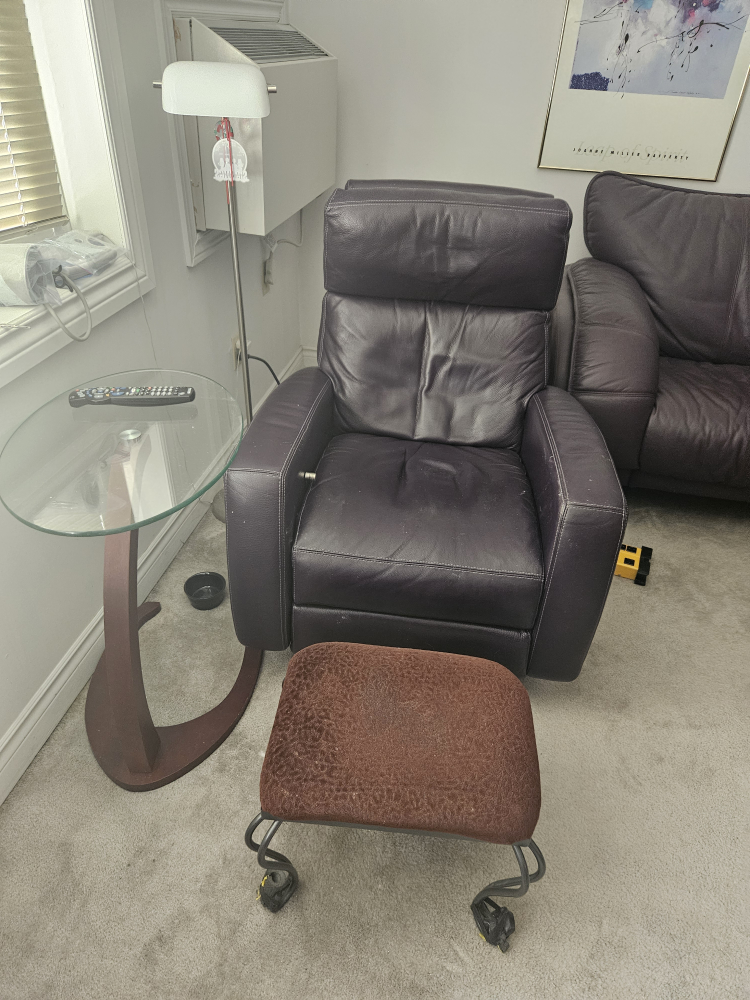 Leather Recliner Chair - plum