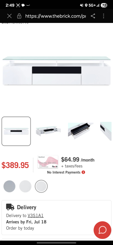White TV Stand - photo 3