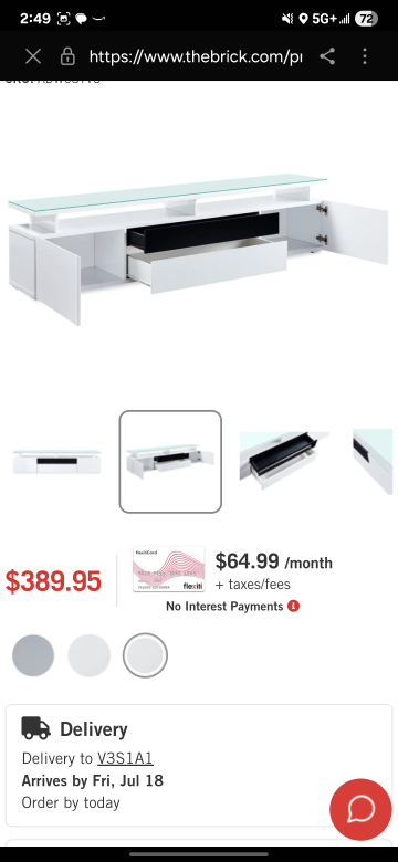 White TV Stand - photo 4