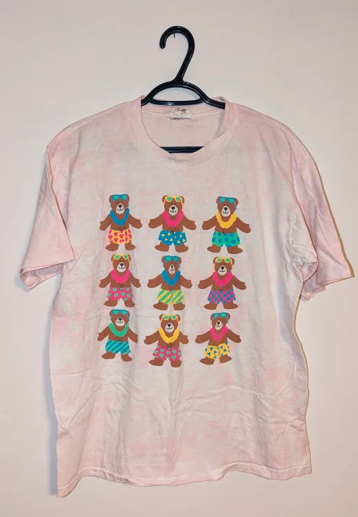 Tie-Dye Bear Print T-Shirt - Men's Large thumbnail