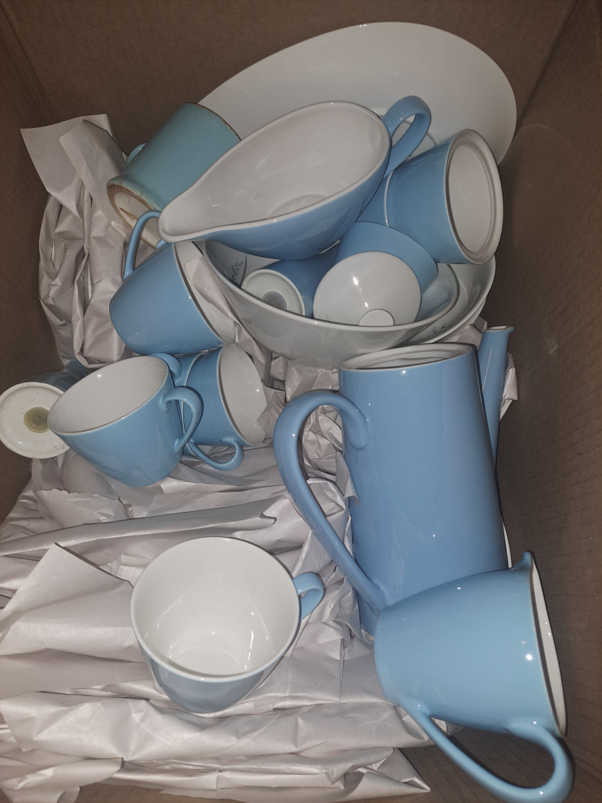 50 pieces Johnson snow vintage Blue & White Tea Set