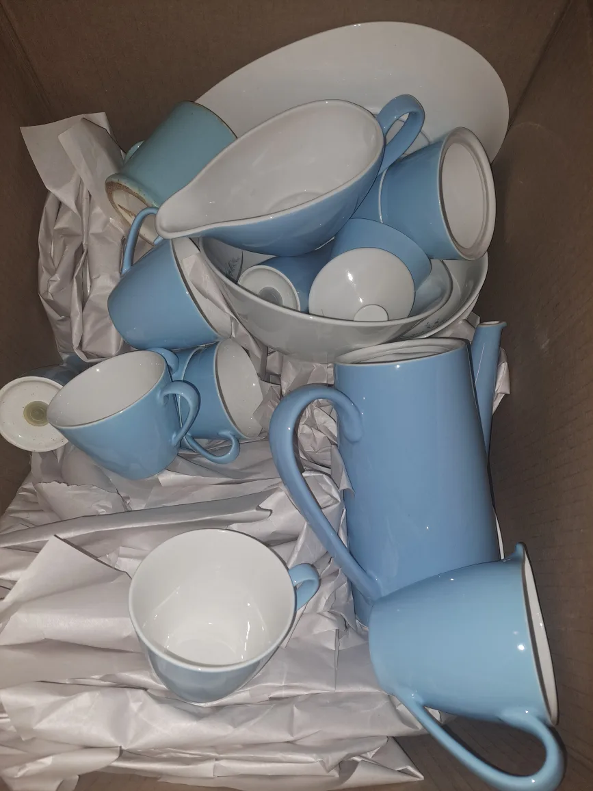 50 pieces Johnson snow vintage Blue & White Tea Set thumbnail