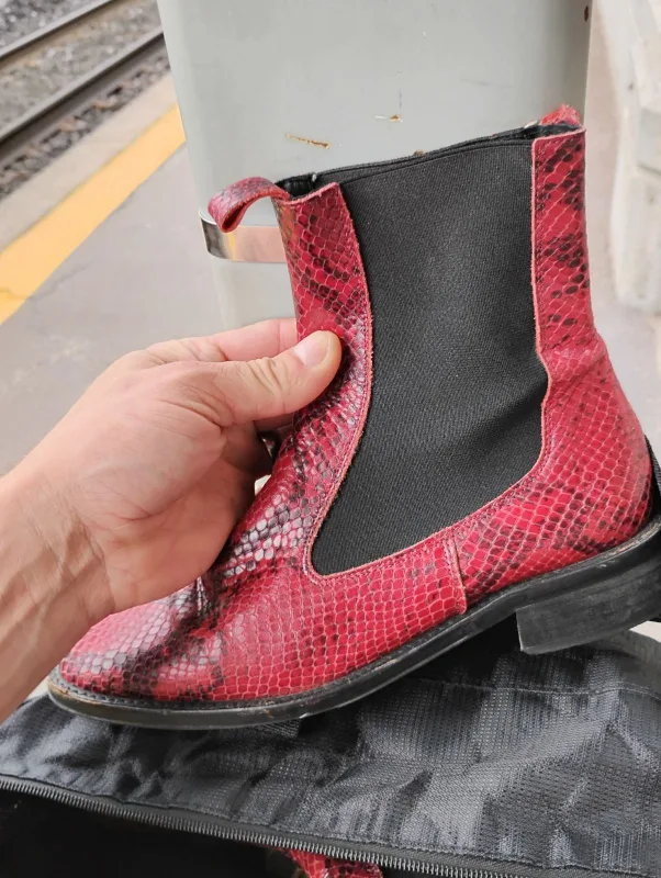 Afrin Python Leather Elevator Boots thumbnail